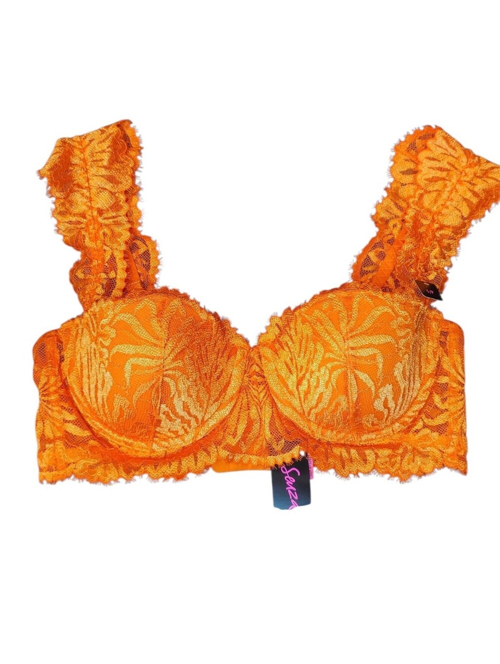 NWT La Senza Bold Orange Lace Balconette Demi Bra (S)